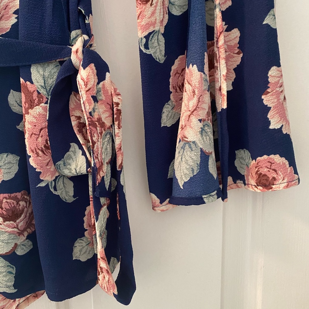 navy floral romper